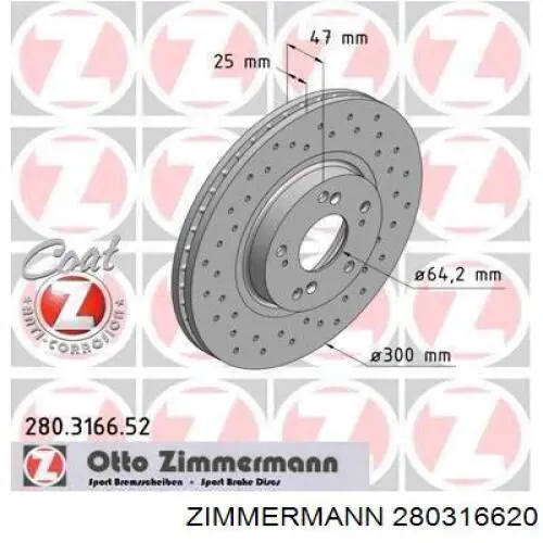 280316620 Zimmermann disco de freno delantero