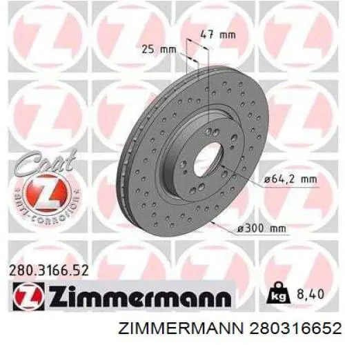 280316652 Zimmermann disco de freno delantero