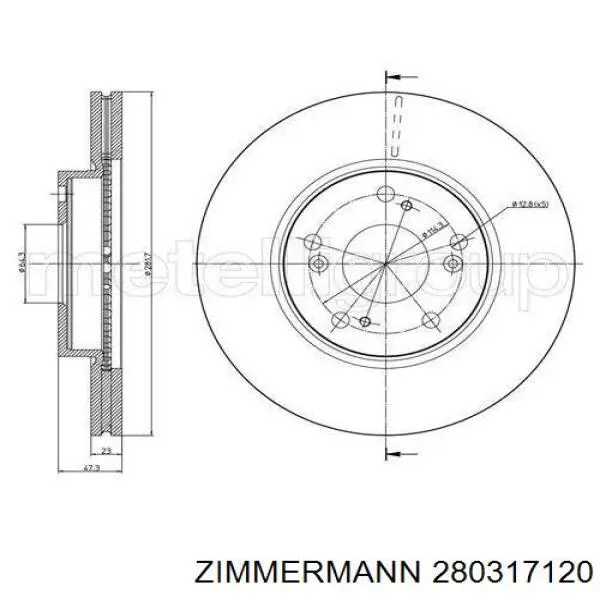 Disco de freno 280317120 Zimmermann