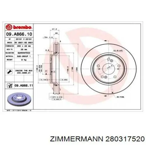 Disco de freno 280317520 Zimmermann
