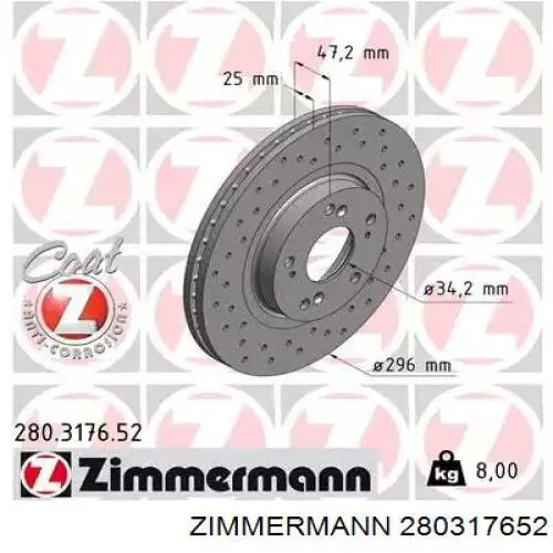 Frenos delanteros Zimmermann 280317652 precio, desde 43,28 EUR