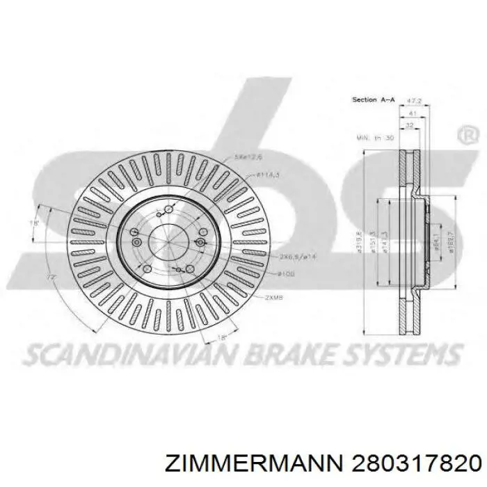 Disco de freno 280317820 Zimmermann