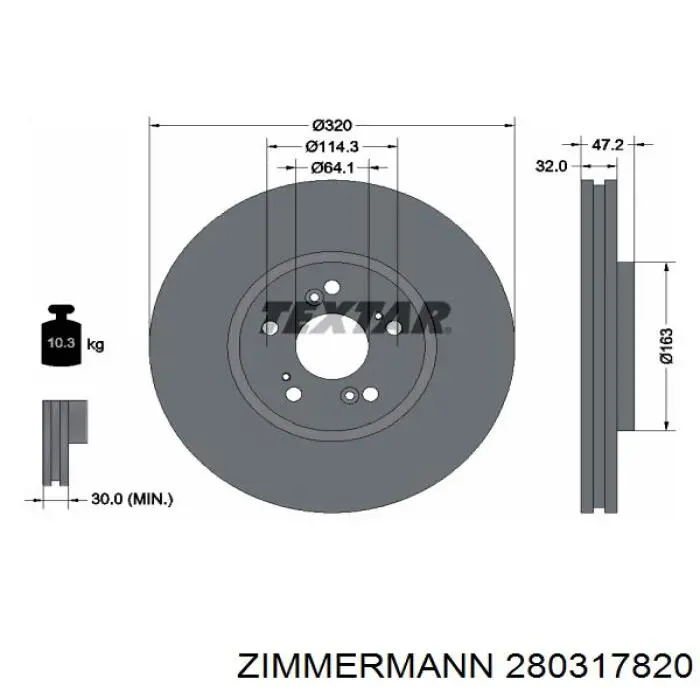 Comprar 280317820 Zimmermann Freno de disco delantero