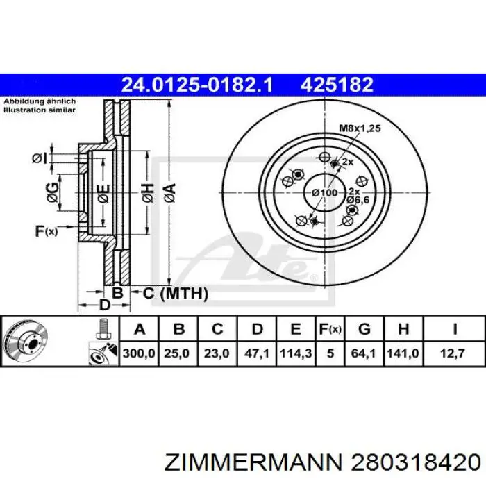 280318420 Zimmermann disco de freno delantero