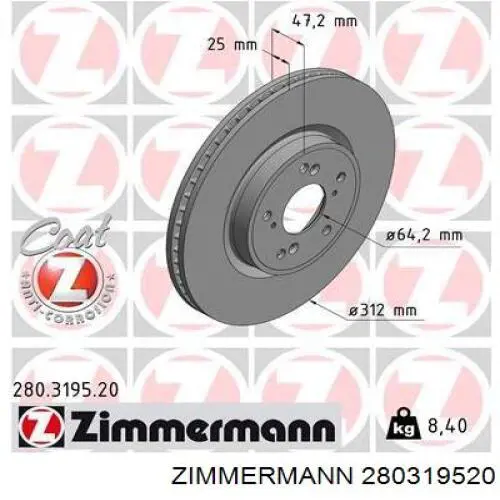 Frenos delanteros Zimmermann 280319520 precio, desde 67,52 EUR