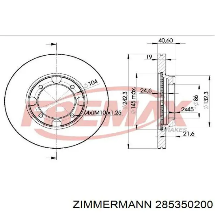 Freno de disco delantero Hyundai Accent 1