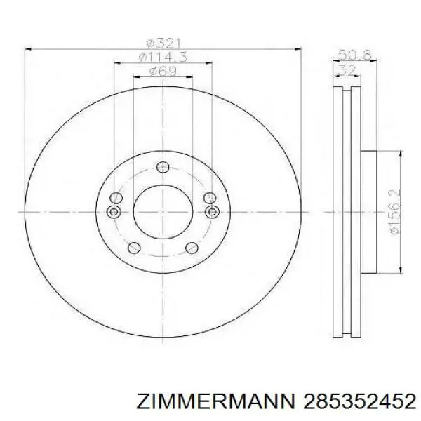 285.3524.52 Zimmermann freno de disco delantero