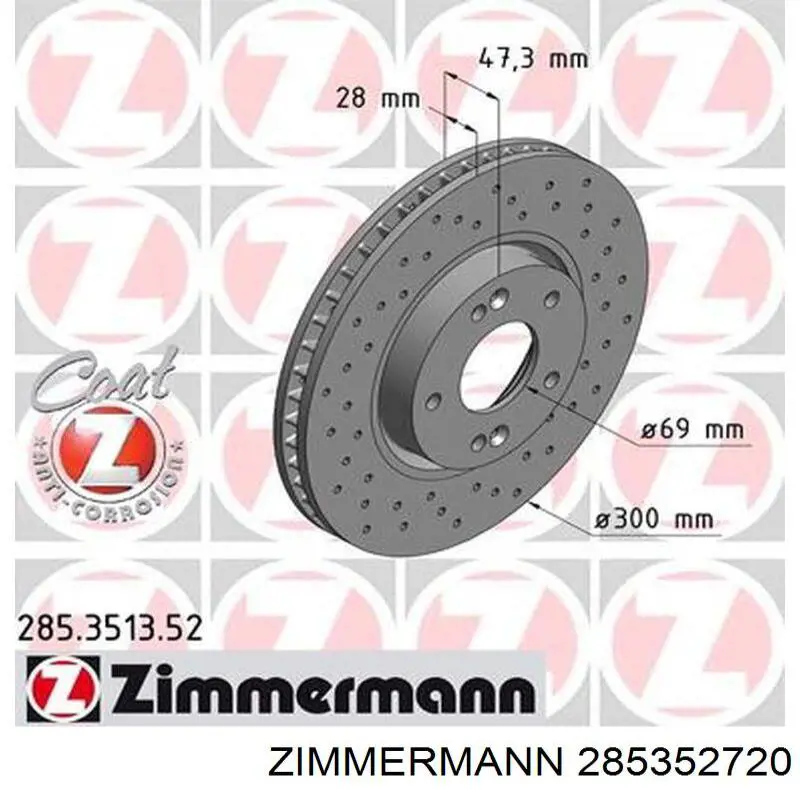 Comprar 285352720 Zimmermann Freno de disco delantero
