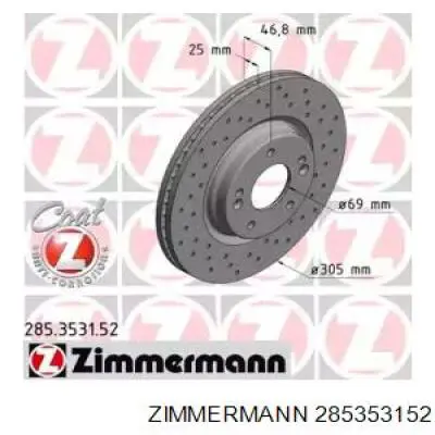 Disco de freno 285353152 Zimmermann