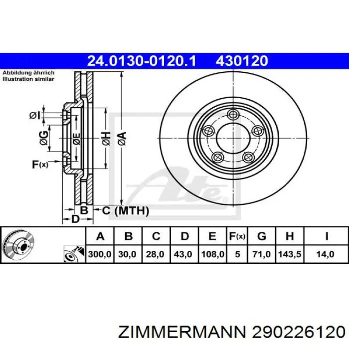 290226120 Zimmermann freno de disco delantero