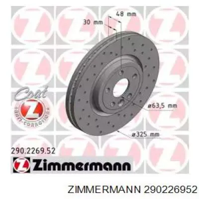 Disco de freno 290226952 Zimmermann