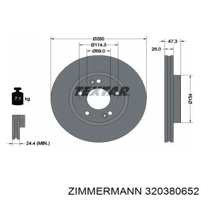 320380652 Zimmermann disco de freno delantero