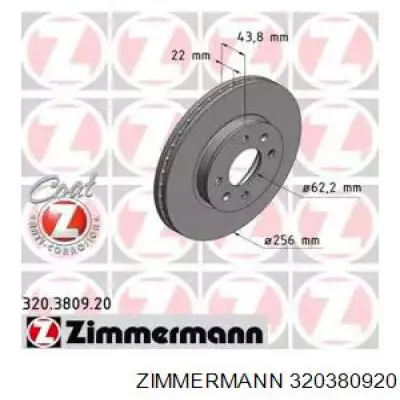 Comprar 320380920 Zimmermann Freno de disco delantero