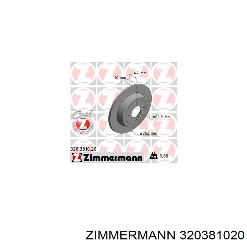 320381020 Zimmermann disco de freno trasero