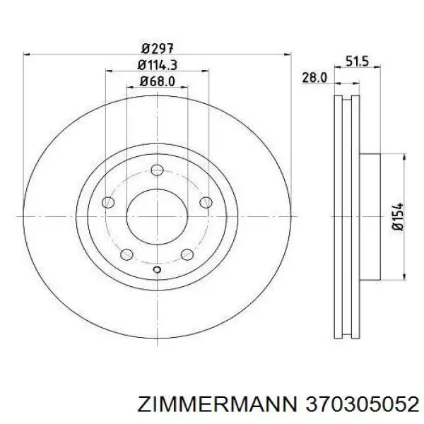 Disco de freno 370305052 Zimmermann