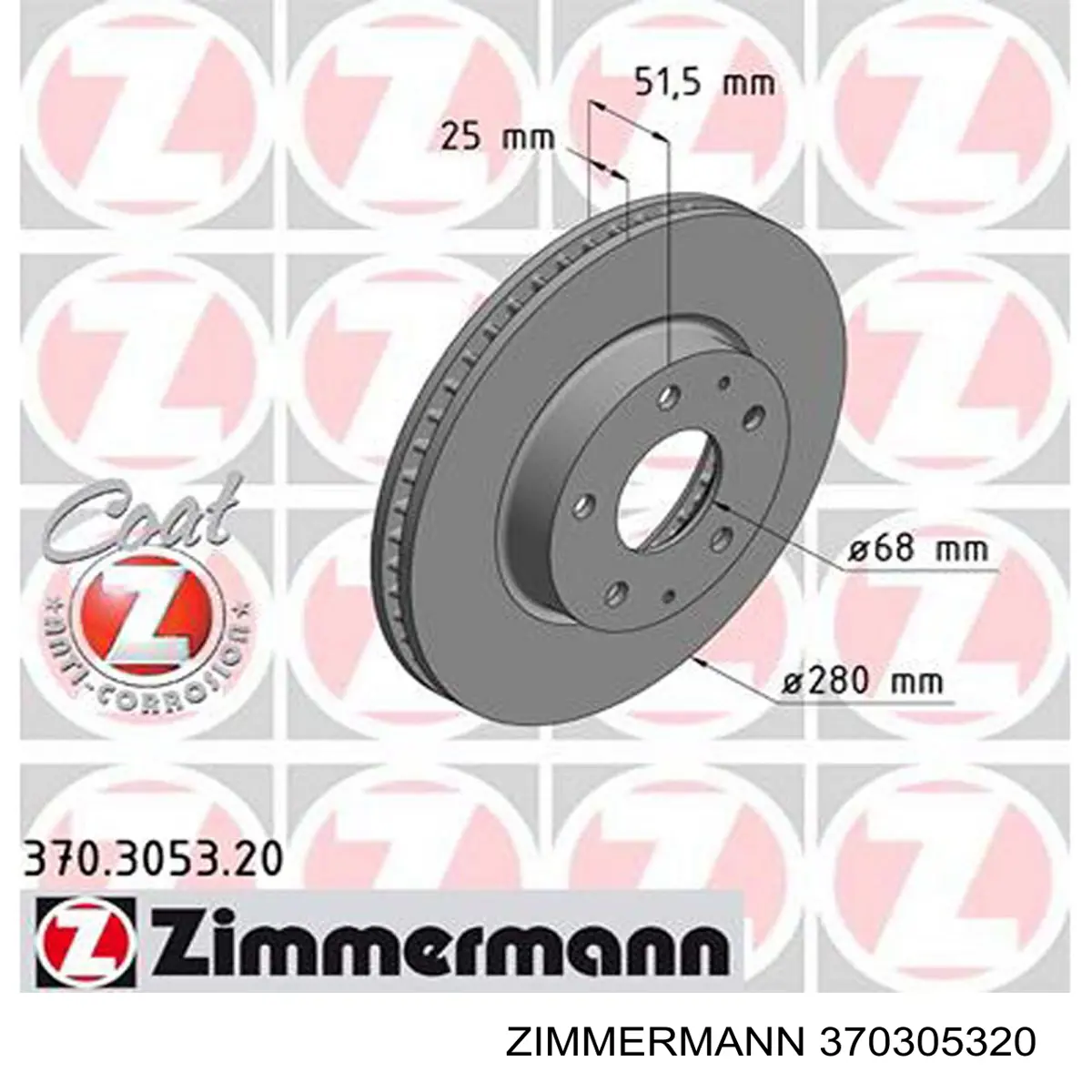 370305320 Zimmermann disco de freno delantero