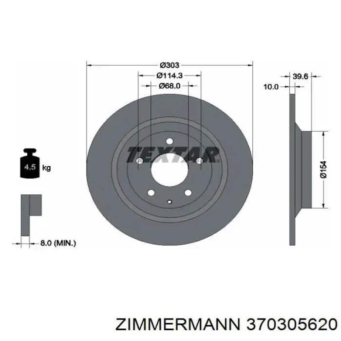 Frenos traseros Zimmermann 370305620