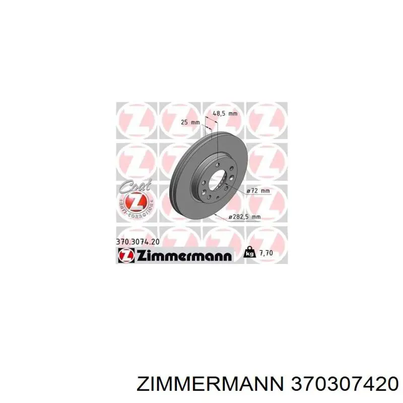 370307420 Zimmermann freno de disco delantero