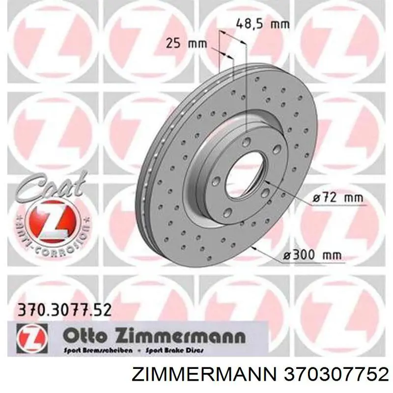 370307752 Zimmermann disco de freno delantero