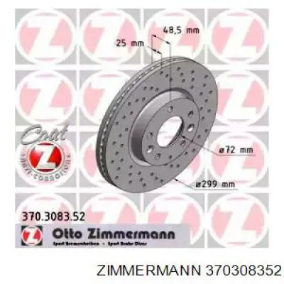 Comprar 370308352 Zimmermann Freno de disco delantero