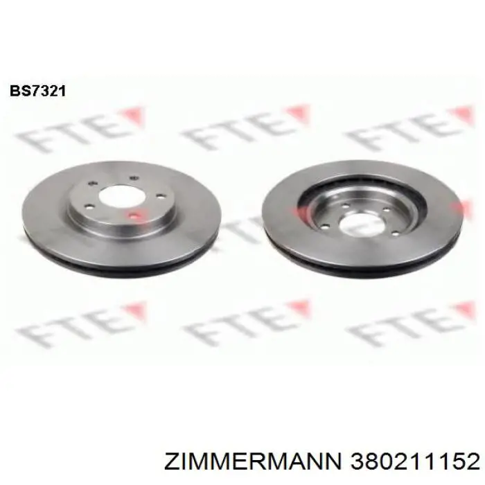 Disco de freno 380211152 Zimmermann