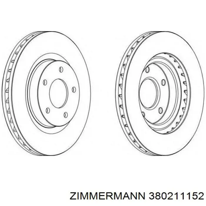 Disco de freno delantero Zimmermann 380211152
