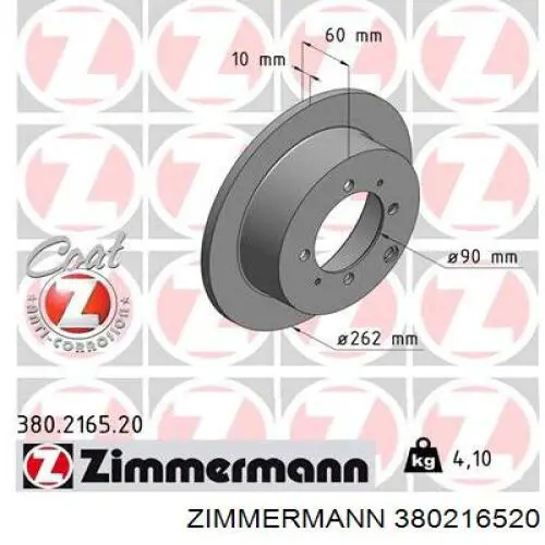 Frenos traseros Zimmermann 380216520