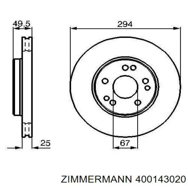 400143020 Zimmermann freno de disco delantero