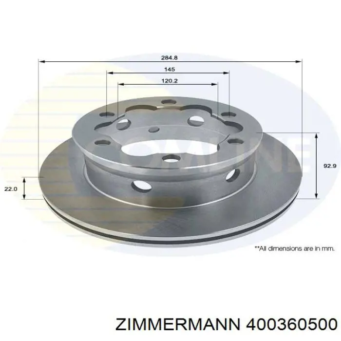 400360500 Zimmermann disco de freno trasero