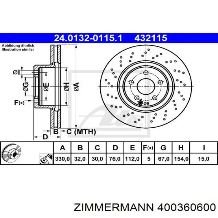 Zimmermann Disco De Freno Delantero