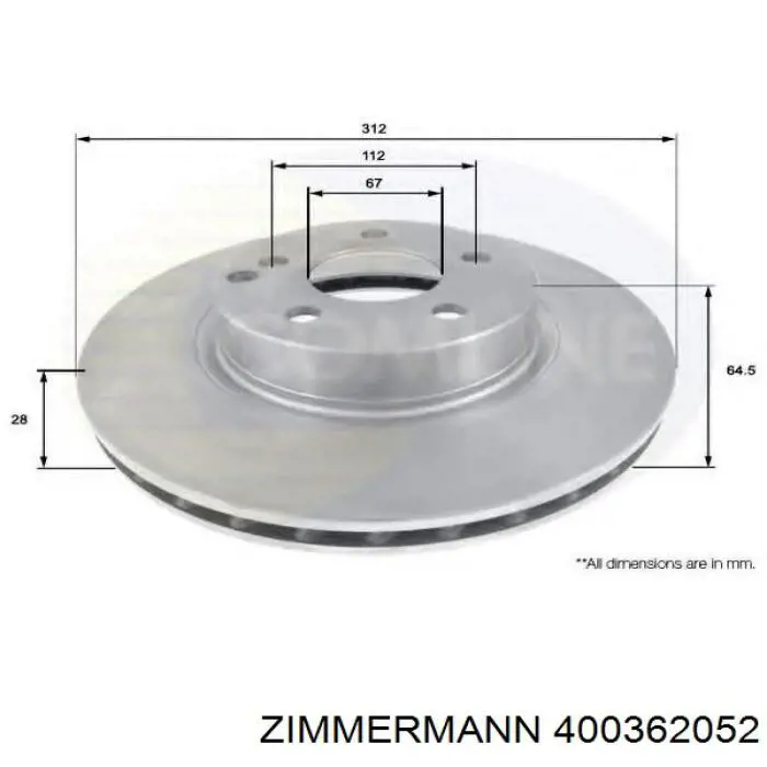 Comprar 400362052 Zimmermann Freno de disco delantero