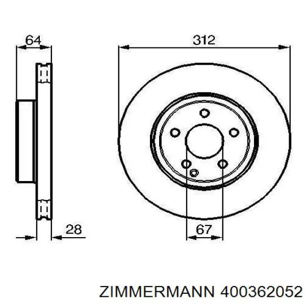 400362052 Zimmermann disco de freno delantero