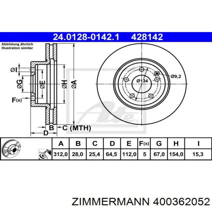 Comprar 400362052 Zimmermann Freno de disco delantero