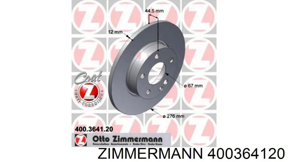 400.3641.20 Zimmermann freno de disco delantero