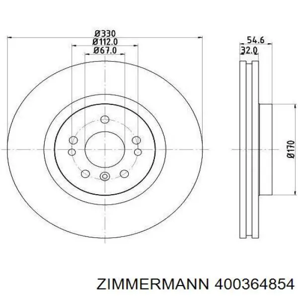 400364854 Zimmermann disco de freno delantero