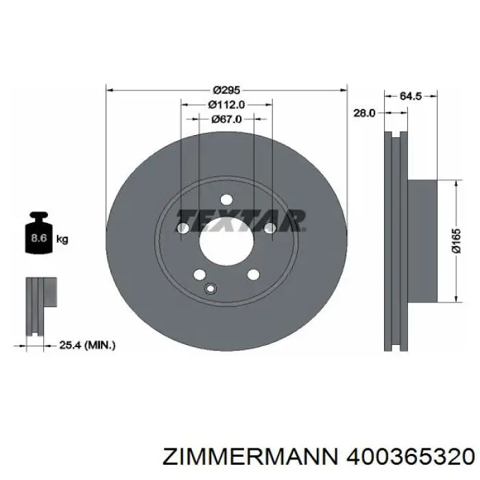 Frenos delanteros Zimmermann 400365320 precio, desde 46,07 EUR
