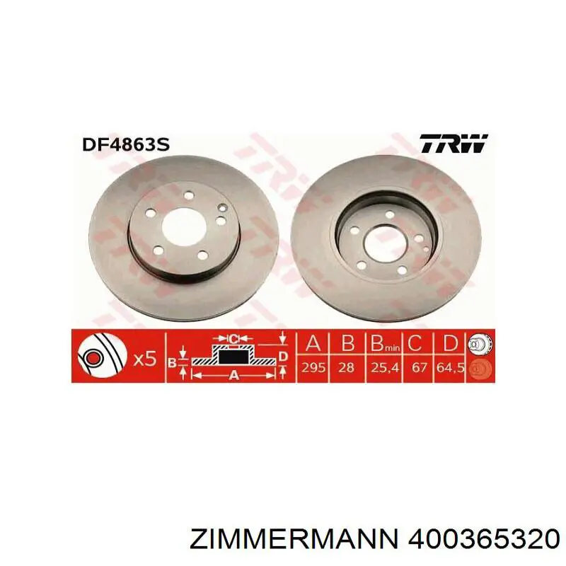 Comprar 400365320 Zimmermann Freno de disco delantero