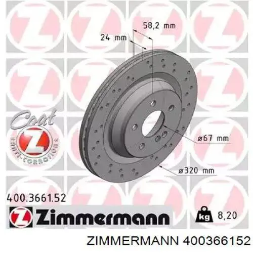 Comprar 400366152 Zimmermann Disco de freno trasero