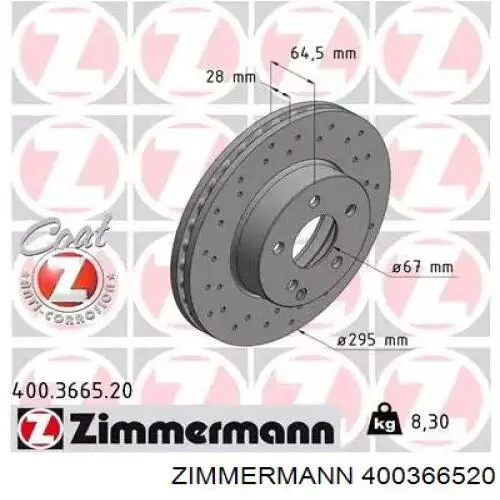 Comprar 400366520 Zimmermann Freno de disco delantero