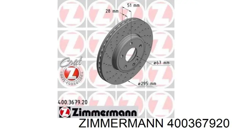 400367920 Zimmermann disco de freno delantero