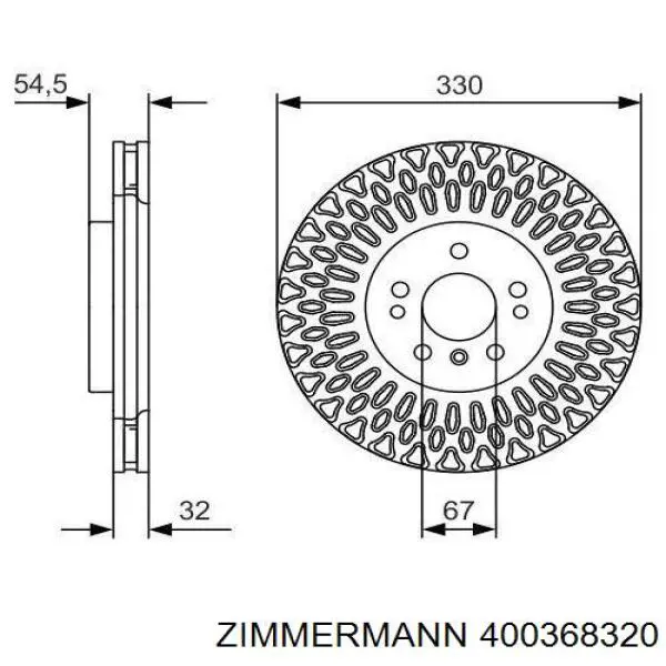 Disco de freno delantero Zimmermann 400368320