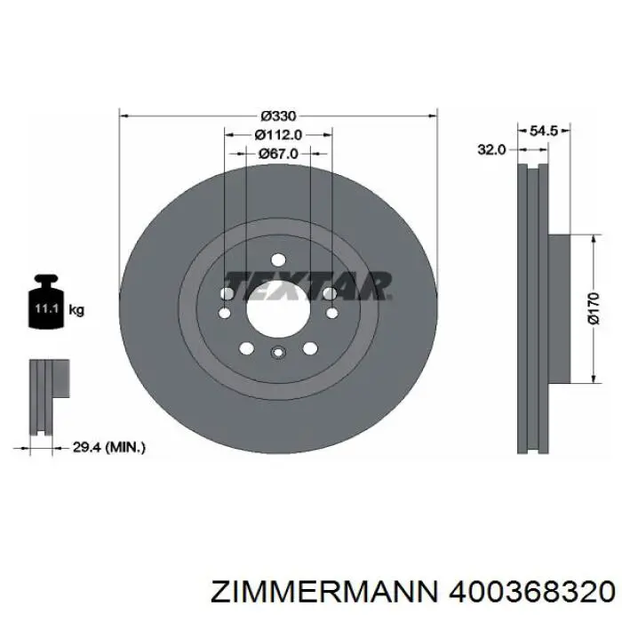 Comprar 400368320 Zimmermann Freno de disco delantero