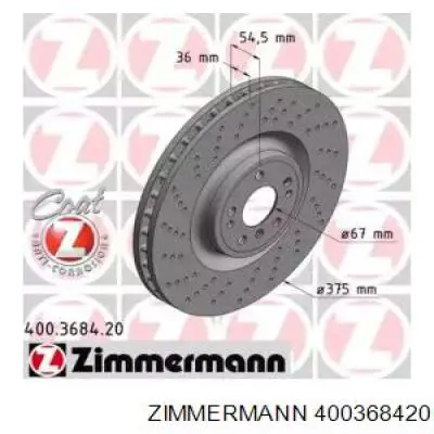 Comprar 400368420 Zimmermann Freno de disco delantero