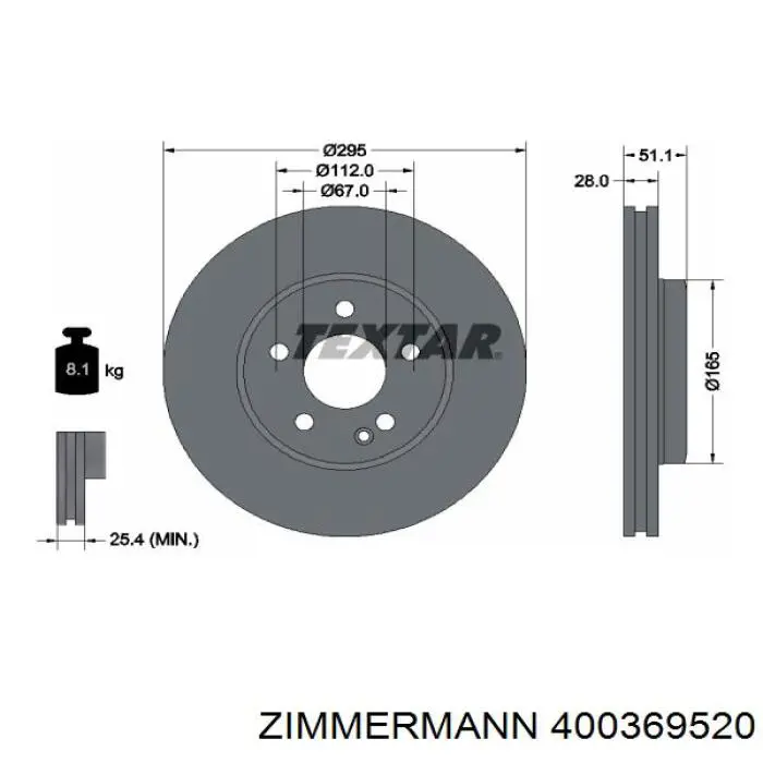 400369520 Zimmermann disco de freno delantero