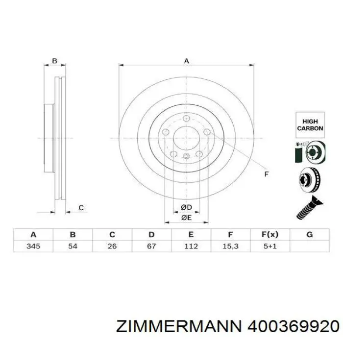 400.3699.20 Zimmermann disco de freno trasero