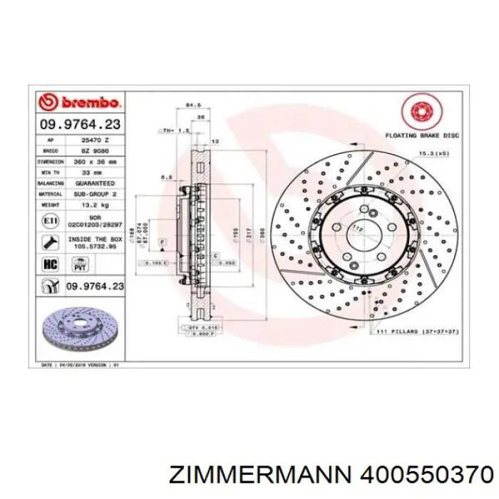 Comprar 2124210512 Mercedes Freno de disco delantero