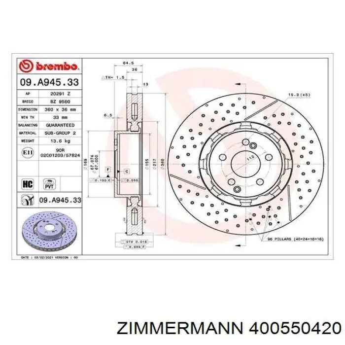 BG9118C Delphi Freno de disco trasero