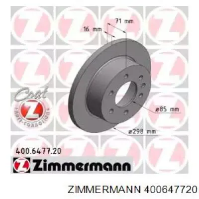 Disco de freno trasero Zimmermann 400647720 precio, desde 46,85 EUR