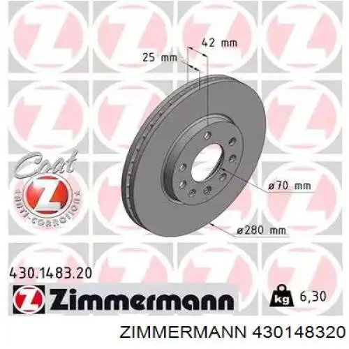Comprar 430148320 Zimmermann Freno de disco delantero