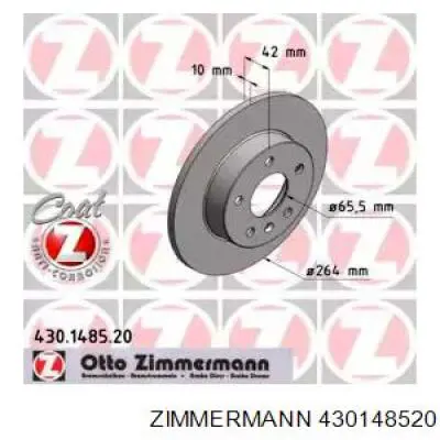 Disco de freno trasero Zimmermann 430148520 precio, desde 28,52 EUR